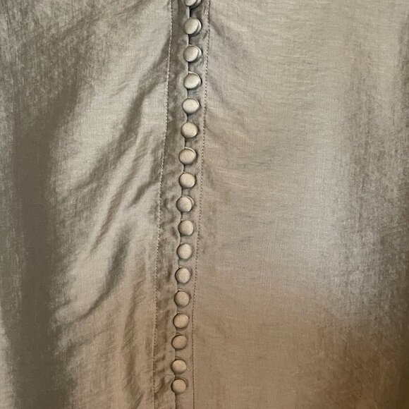 NWT Club Monaco Ruffle SLV Button Chemise in Sage - Picture 8 of 11